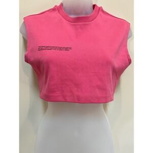 Pangaia Cropped Sleveless Tee Womens Small Pink Organic Cotton
